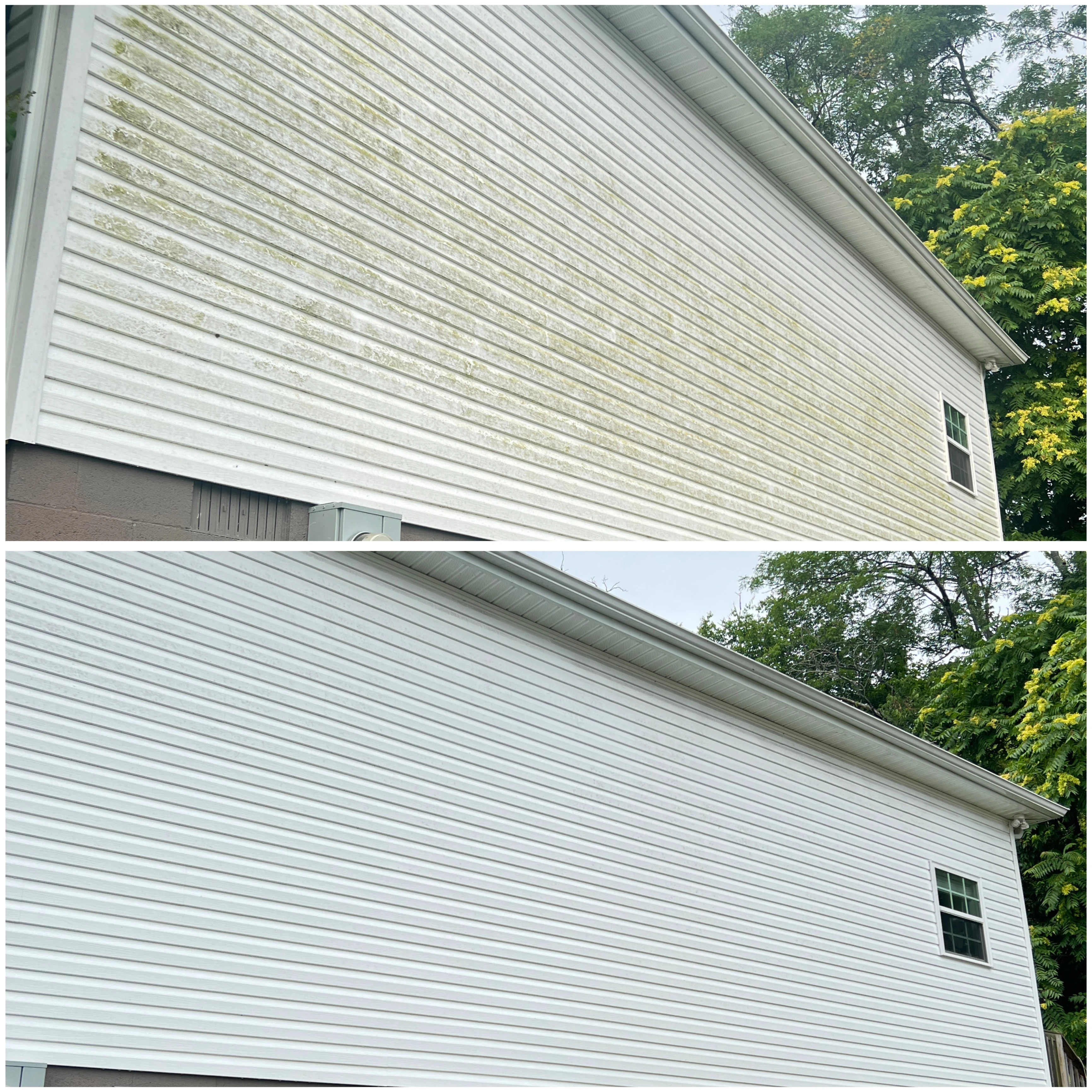 Before and after pressure washing by HB Lawncare